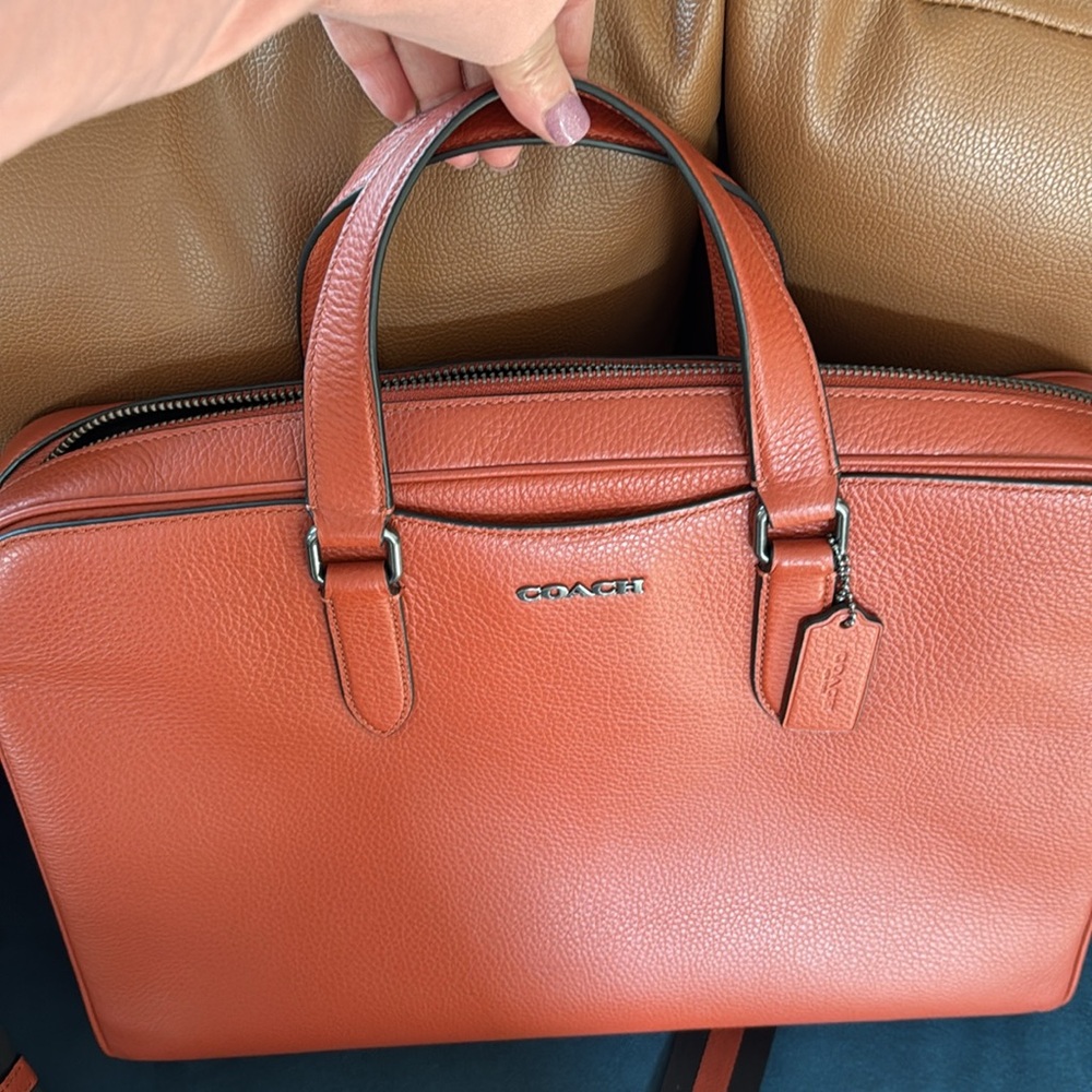 Coach Graham Structured Brief Case Leather in Terracotta NWT - Picture 10 of 12